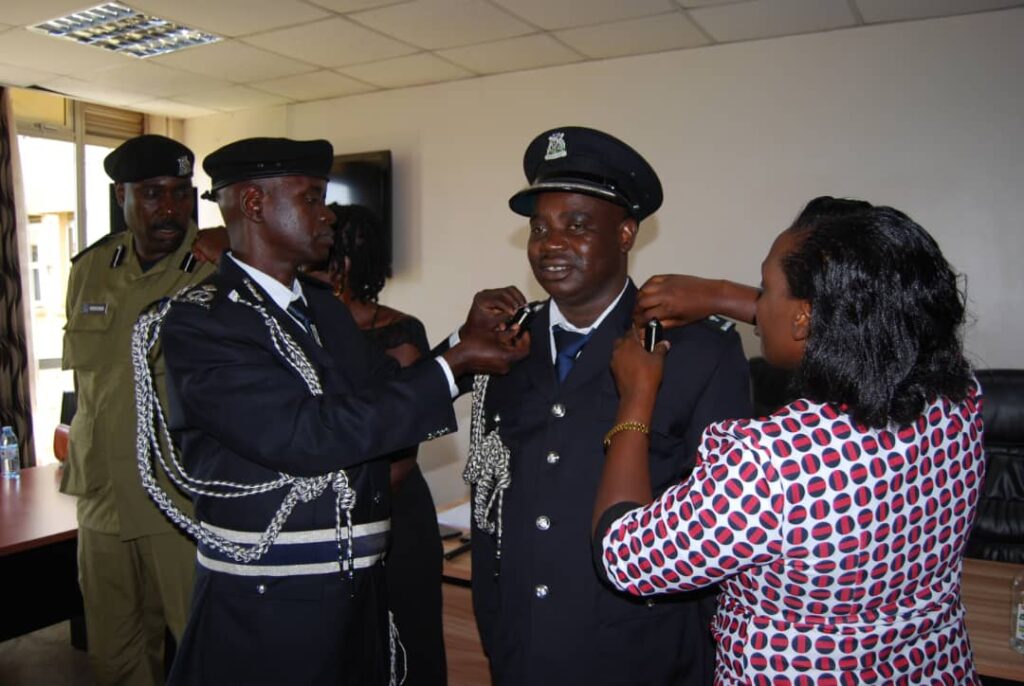 Kiira Region promoted officers celebrate ranks, praise president Museveni
