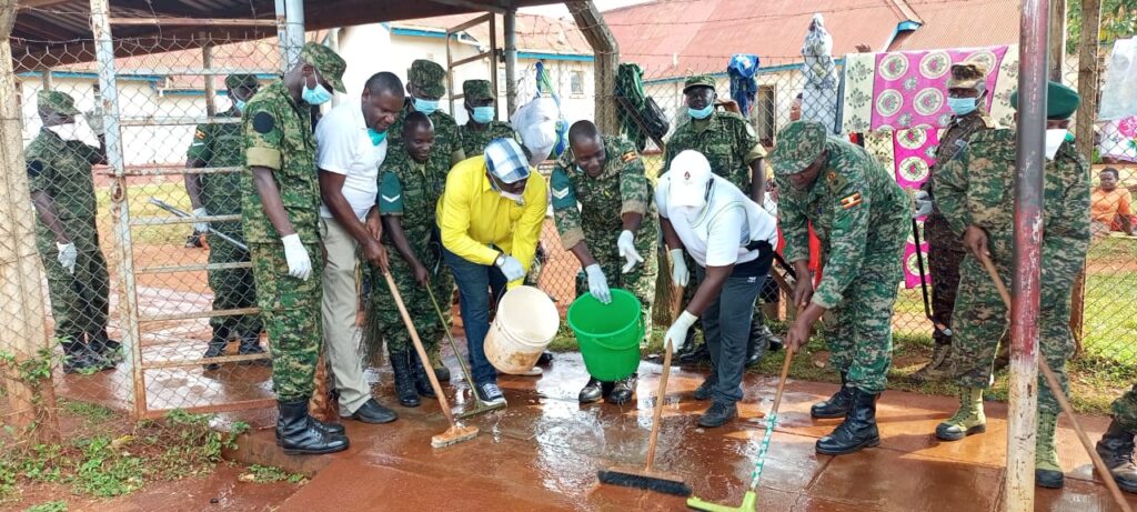 UPDF leads clean-up initiative at Jinja hospitals ahead of Tarehe Sita celebrations