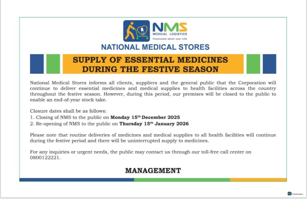 NMS: Supply of essential medicines during the festive season
